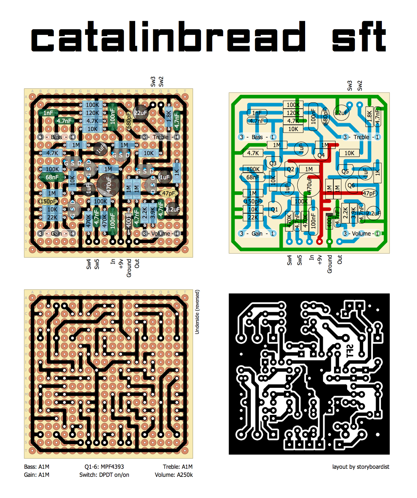 Perf and PCB Effects Layouts: Catalinbread SFT