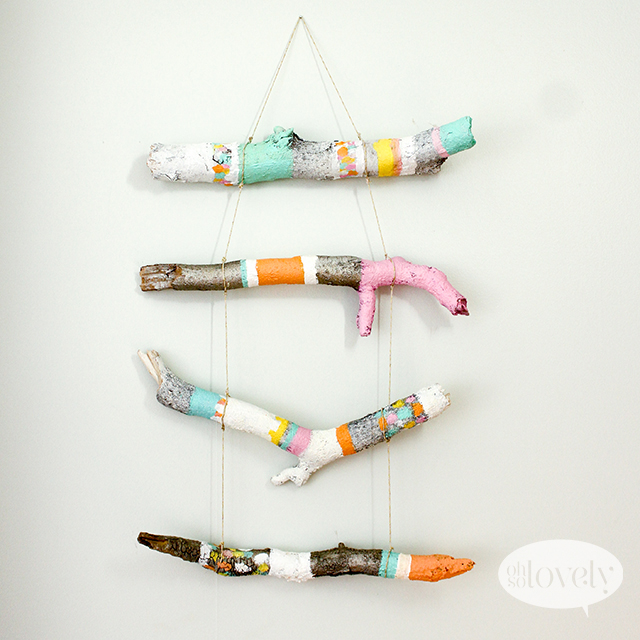 DIY // PAINTED STICKS WALL HANGING TUTORIAL, Oh So Lovely Blog
