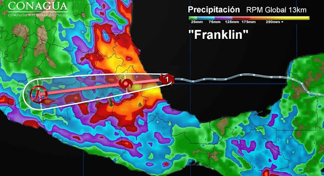 Alerta para Zacatlán sobre la Tormenta Franklin baja de fase roja a naranja