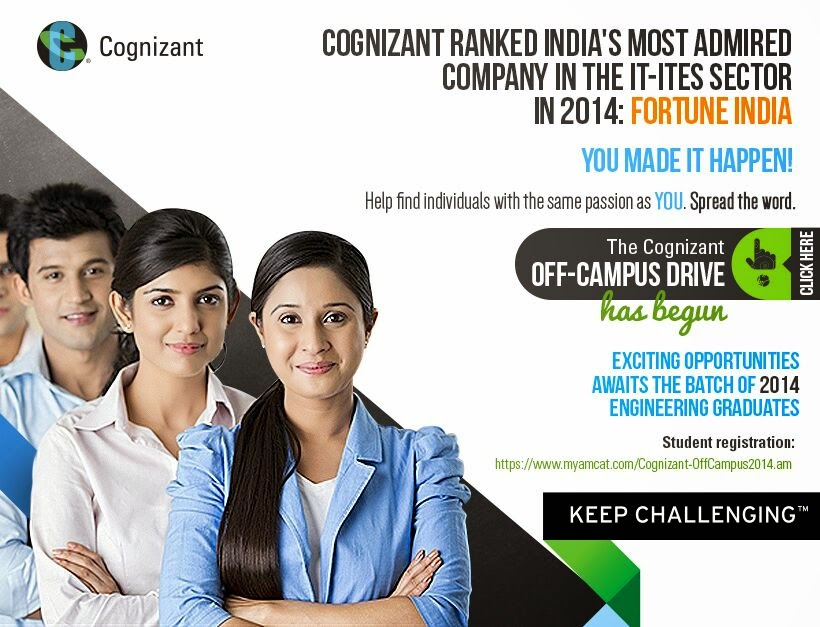 Hyderabad Job Openings Cognizant Off Campus Freshers 2014 AMCAT