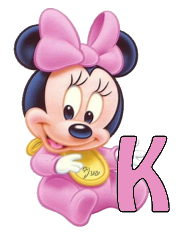 Abecedario de Minnie Bebé en Rosa. Minnie Baby in Pink Alphabet.