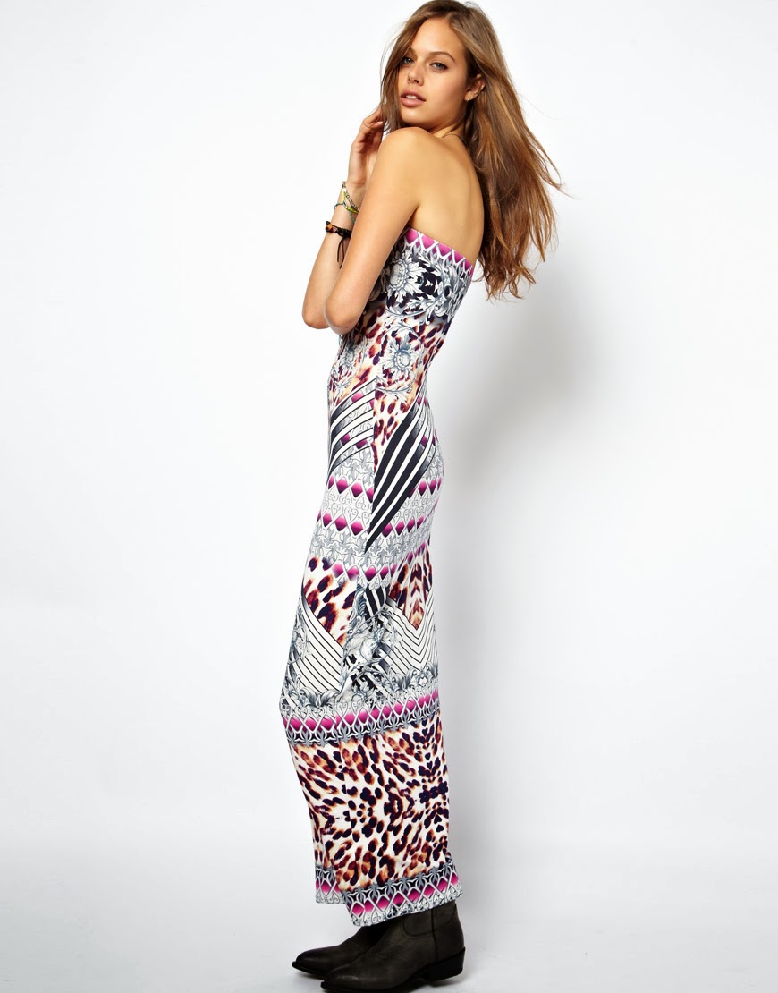 pretties' closet ASOS Baroque Animal Tube Maxi Dress