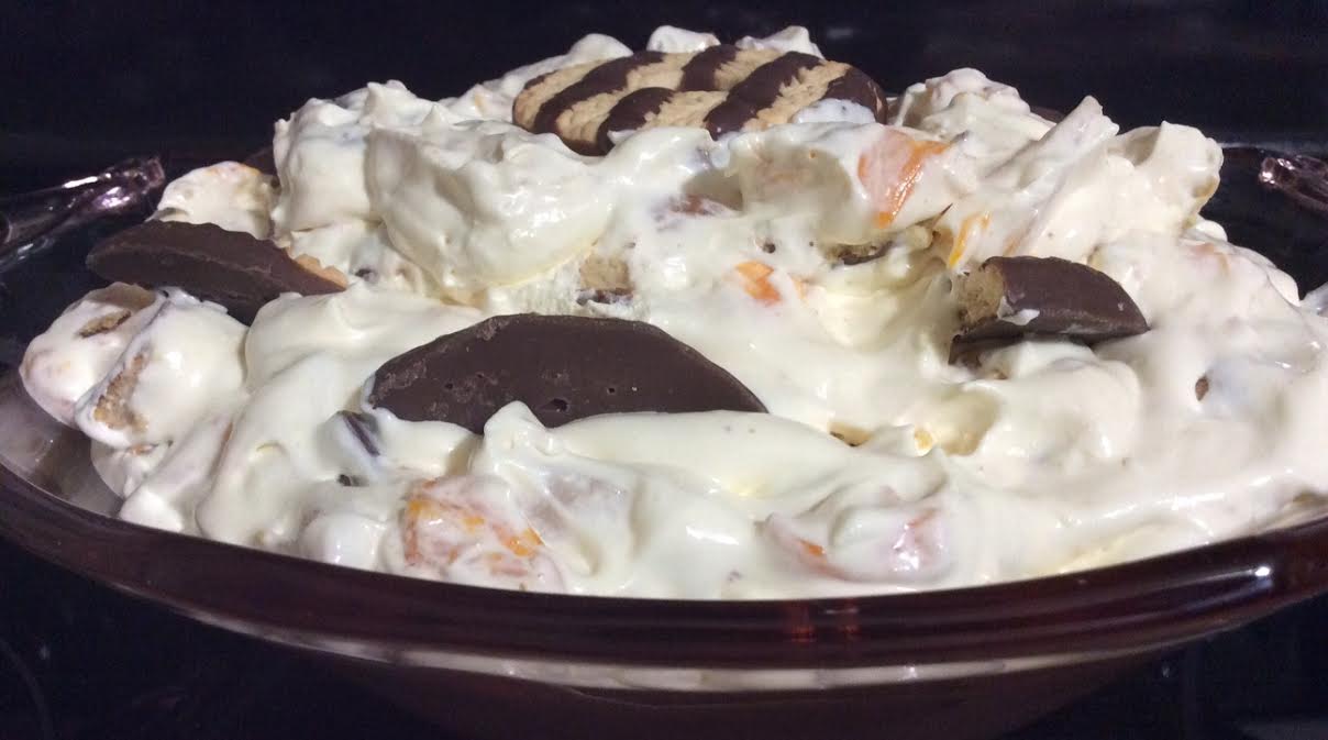 Milkmaid's Recipe Box Fudge Stripe Cookies Fruit Salad (AKA Mandarin