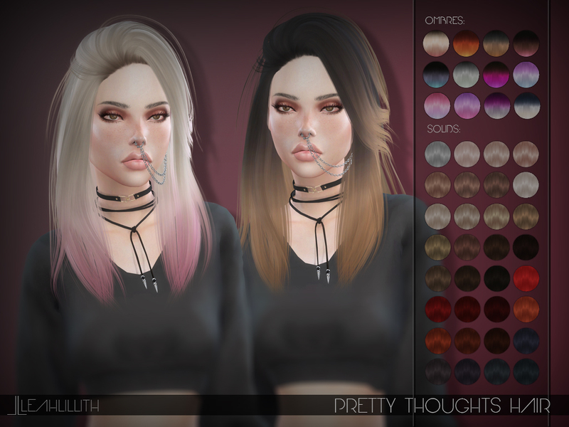 Sims 4 Ccs The Best Leahlillith Pretty Thoughts Hair
