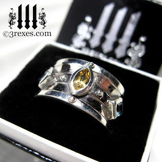 moorish medieval silver gothic wedding ring 