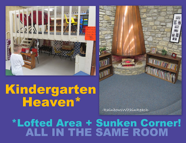 photo of: Kindergarten loft and reading corner, sunken reading corner in classroom