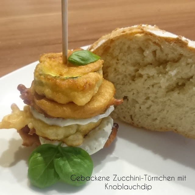 [Food] Gebackene Zucchini-Türmchen mit Knoblauchdip