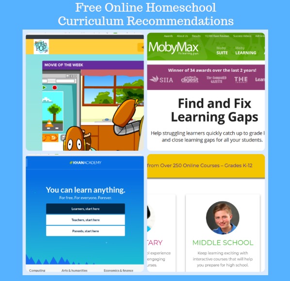 Free Online Homeschool Curriculum Recommendations