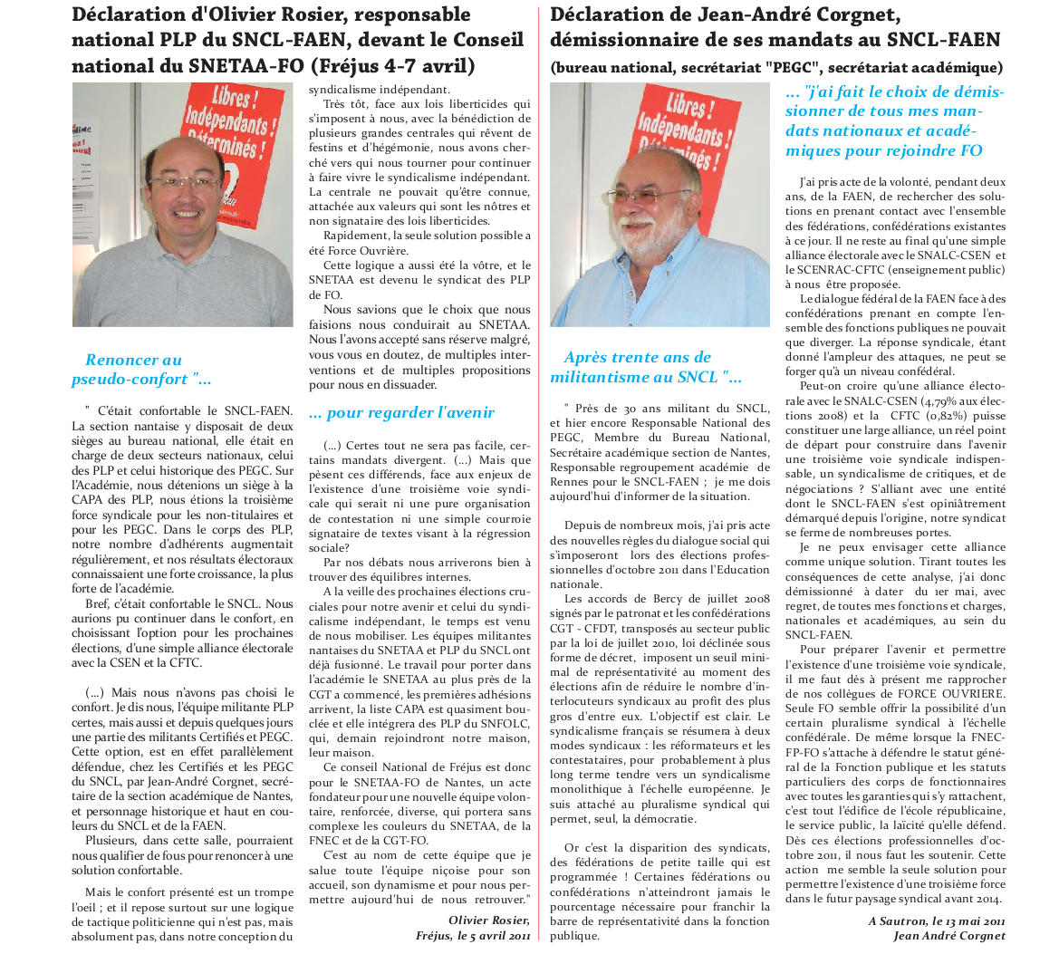 FO Loire Atlantique SYNDICAT NATIONAL DES COLLEGES ET LYCEES ILS REJOIGNENT FO FO Loire Atlantique SYNDICAT NATIONAL DES COLLEGES ET LYCEES ILS REJOIGNENT FO