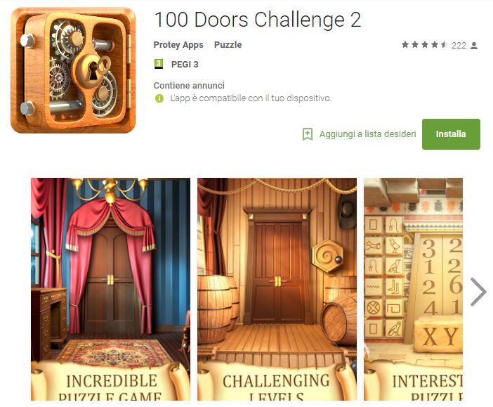 Soluzioni 100 Doors Challenge 2 livello 71 72 73 74 75 76 77 78 79 80