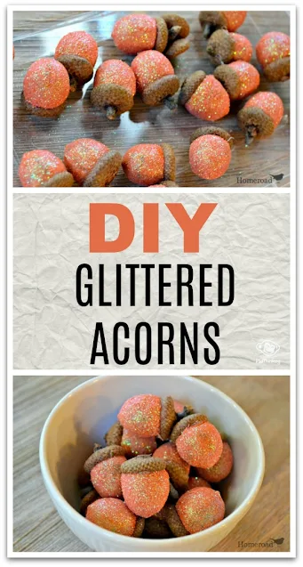 Pinterest Glittered Acorn Pin