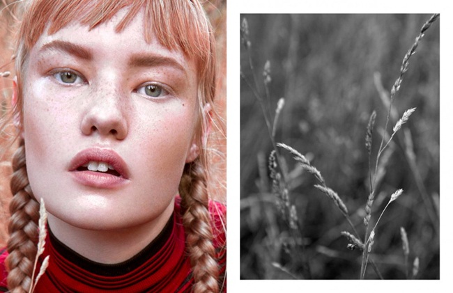 Schön! Magazine October 2015, Eden Weinhardt -2 Salvatore Ferragamo 2015 AW Red Ribbed Wool Cape and Dress Editorials