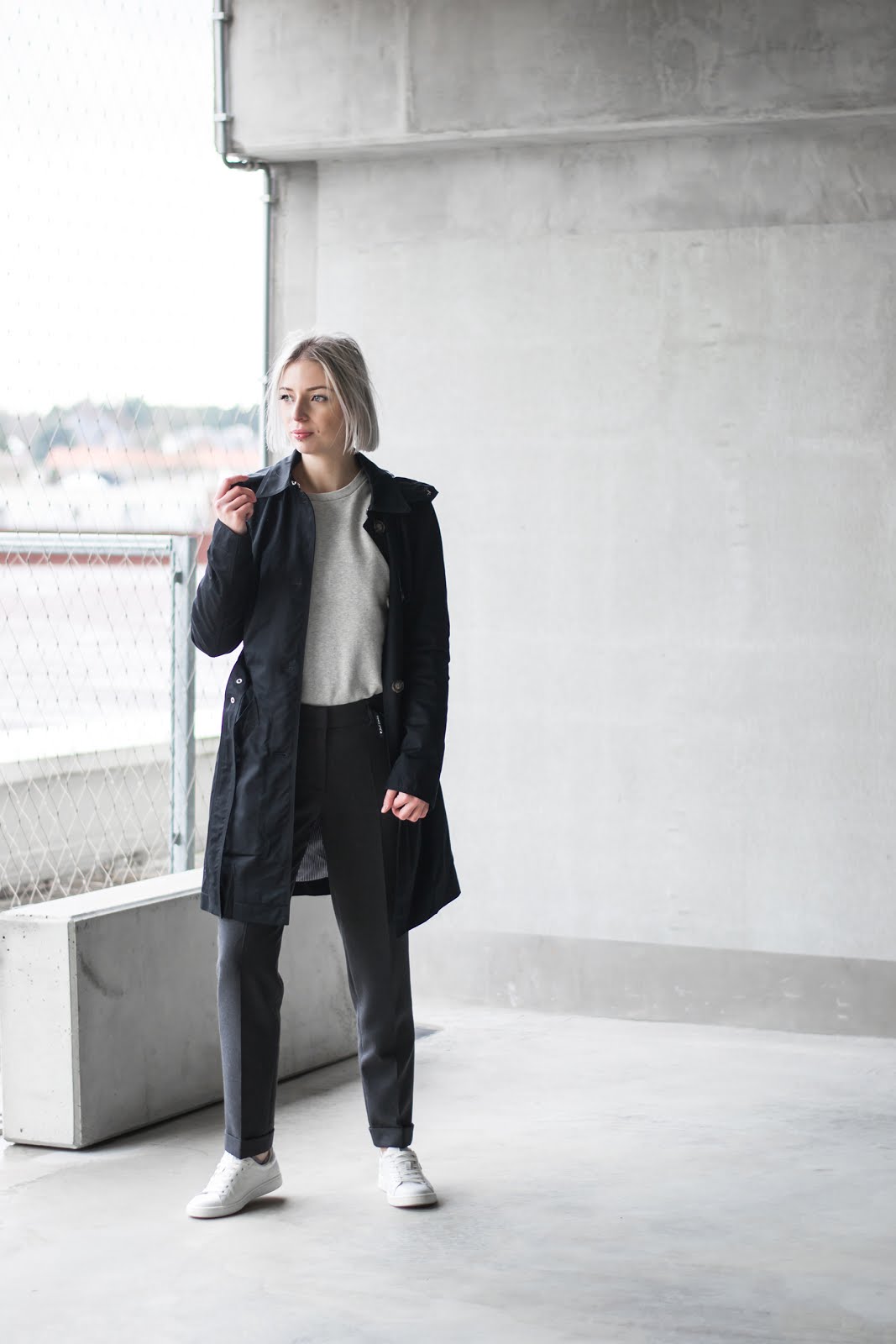 s.Oliver, trenchcoat, black, casual, outfit, street style, minimal, how to wear, ss18, trends