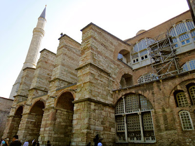 The left side of Hagia Sophia Museum at Istanbul Turkey