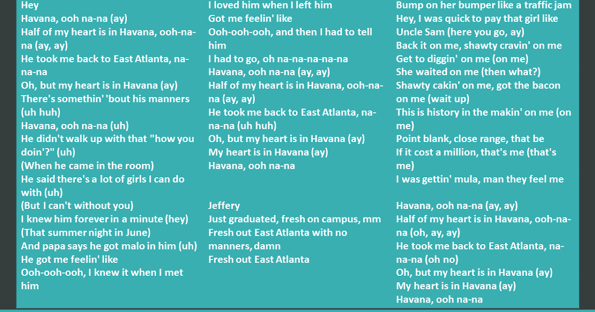 Learn English With Songs Havana EnglishLanguageSpecialists