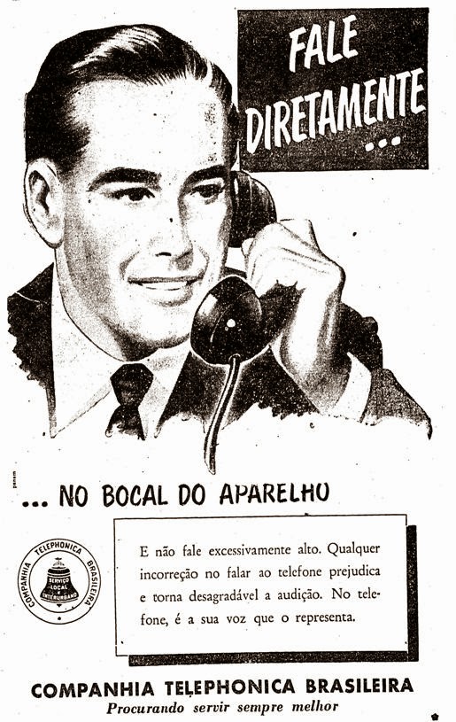Companhia Telephonica Brasileira. Instruções para falar no telefone em 1956.