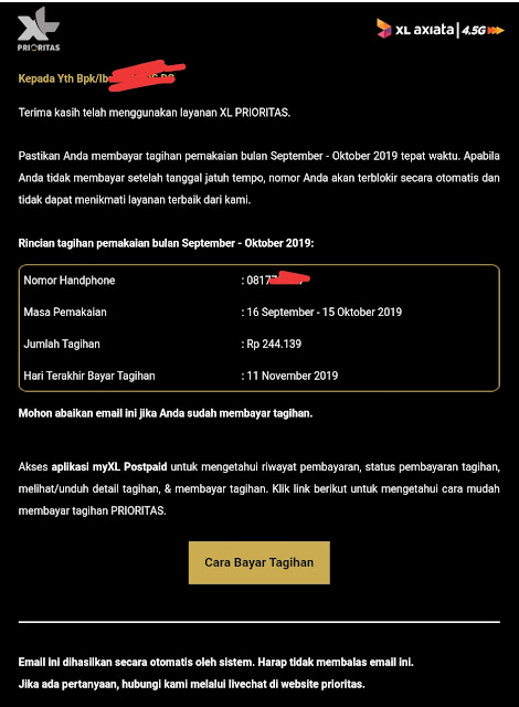 Billing tagihan XL Billing tagihan XL
