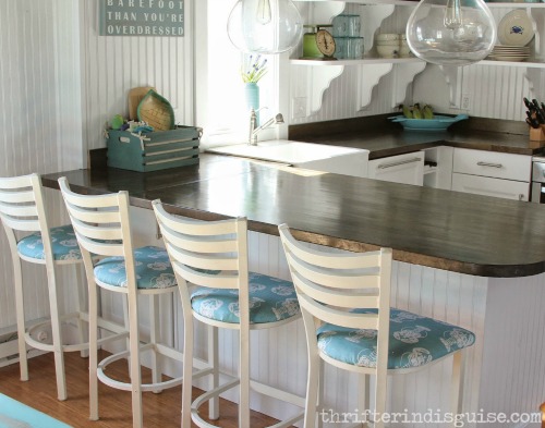 Nautical Bar Stools and Kitchen Makeover