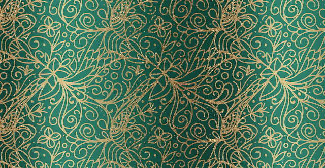 Green and Gold Tangles Pattern Green and Gold Tangles Pattern