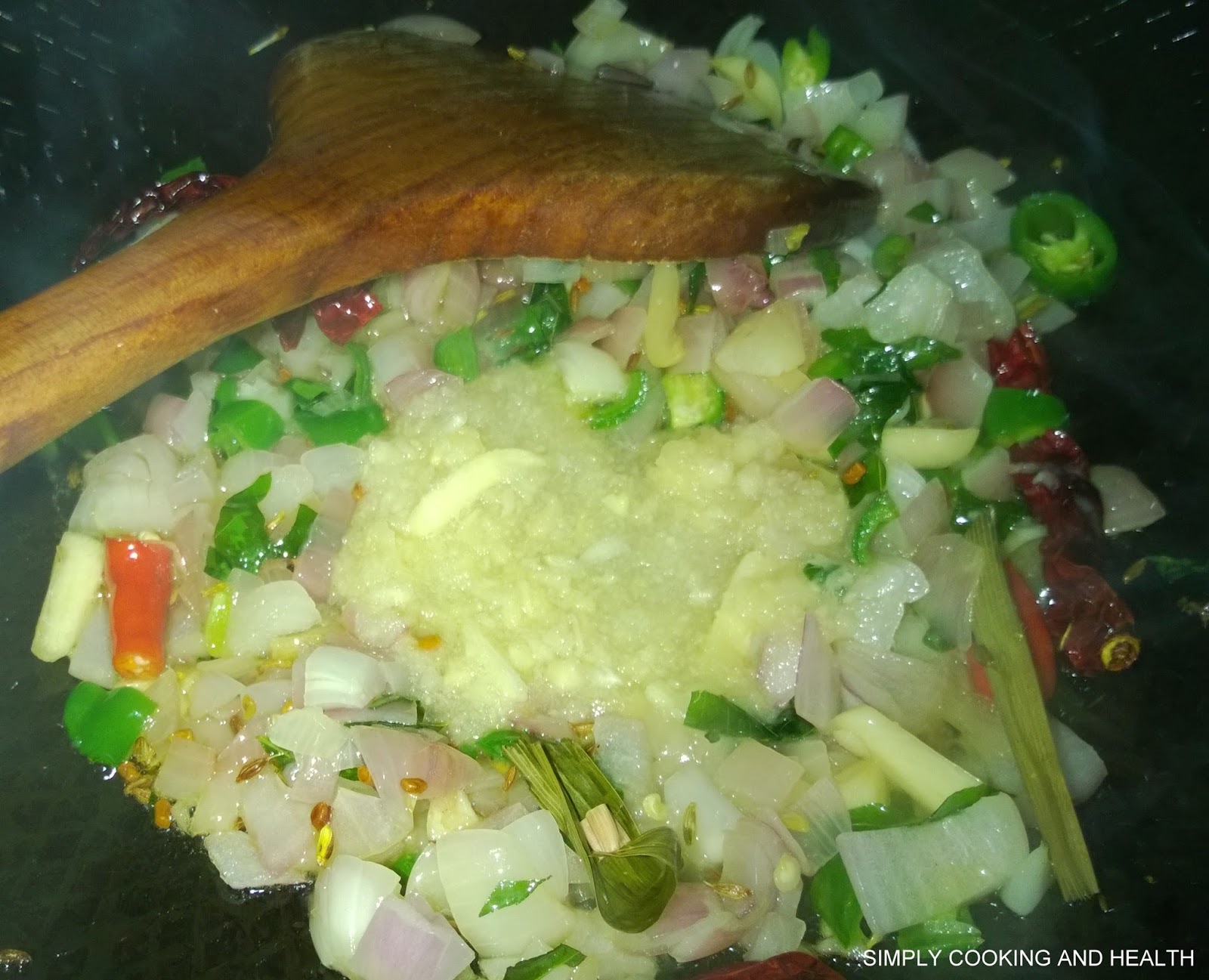 Simply Cooking and Health Spicy dry squid curry with coconut milk