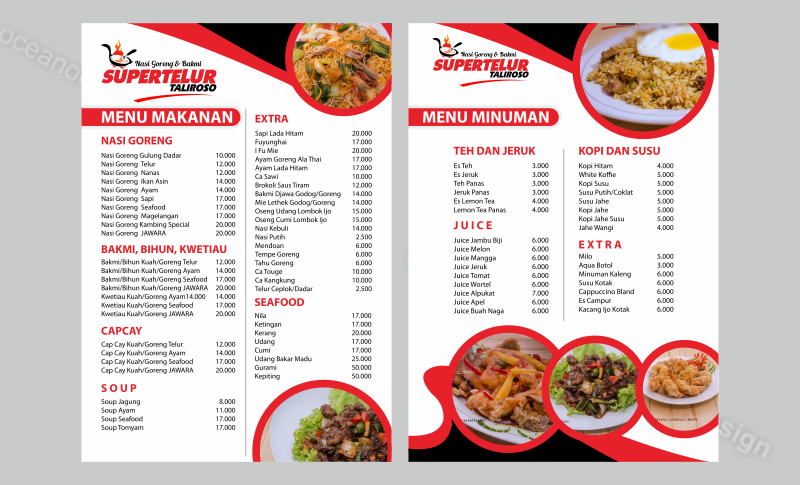  Desain  Menu  Resto Supertelur taliroso Jasa Desain  Grafis 