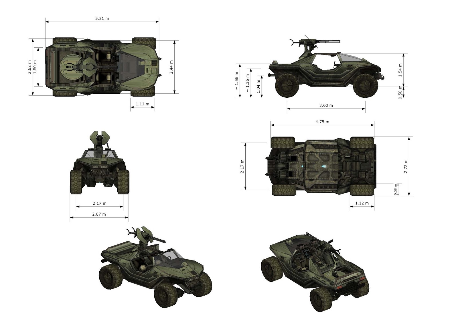 3D model drawing from the game Warthog vehicle Halo War. | Drawing and