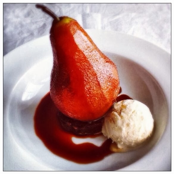 The Game Bird Food Chronicles Tea Poached Pears with Stem Ginger IceCream