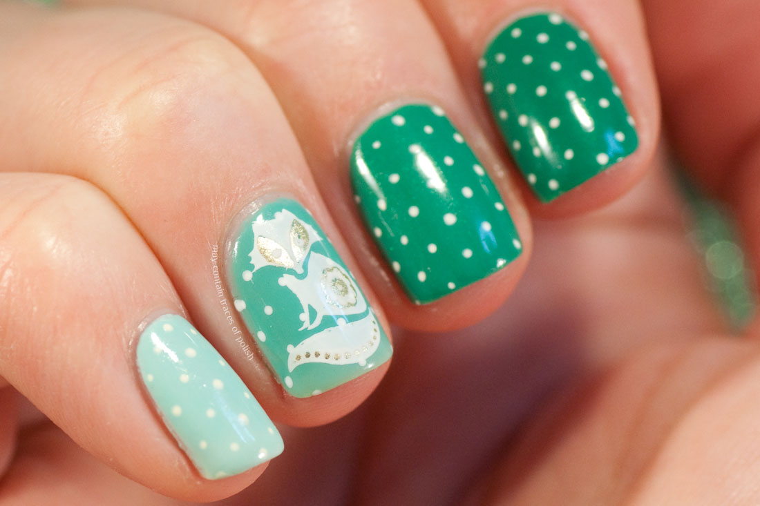 Cute Fox Nail Art with MoYou Animal 12 stamping plate