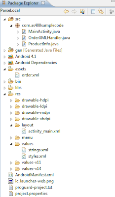 Android parse XML file from assets Eclipse Project