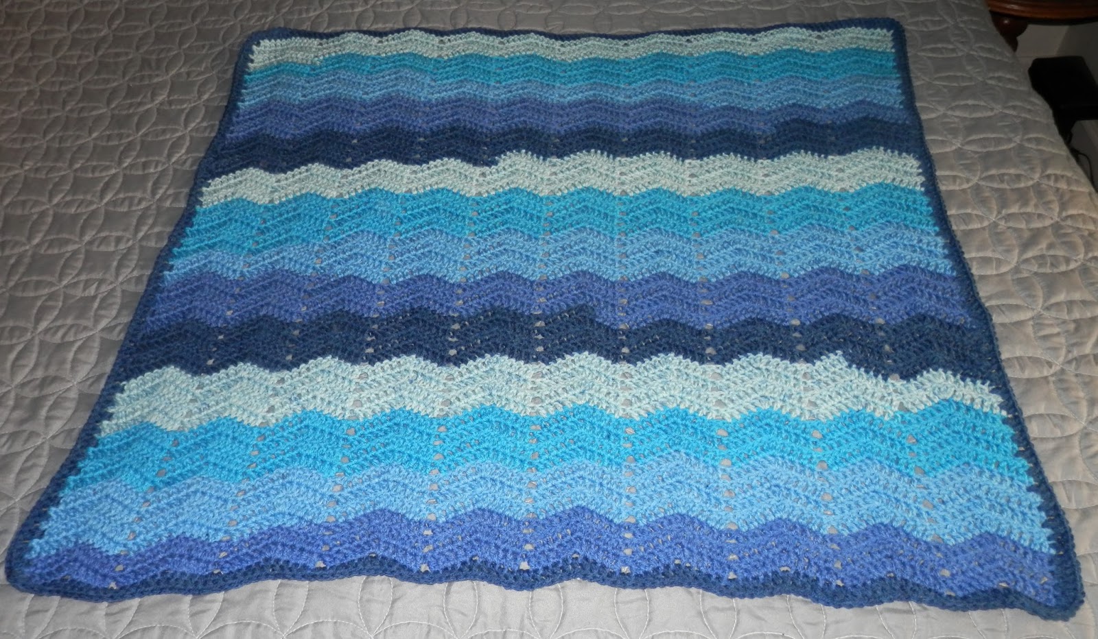 Karens Crocheted Garden of Colors Blueberry Cheesecake Baby Blanket
