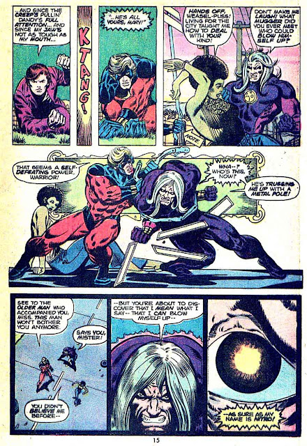 Captain Marvel #34 marvel 1970s bronze age comic book page art by Jim Starlin Captain Marvel #34 marvel 1970s bronze age comic book page art by Jim Starlin
