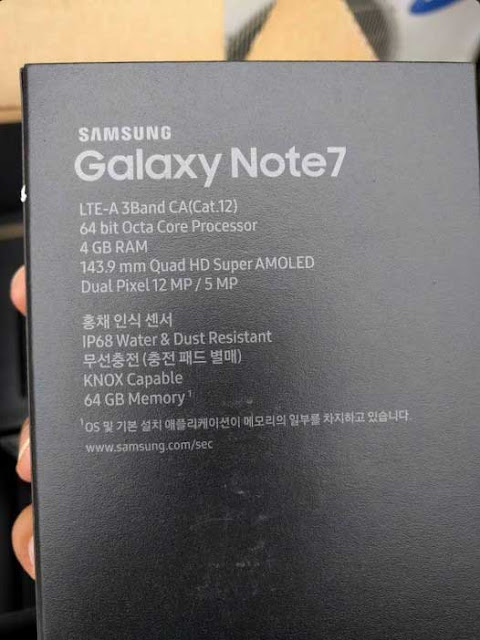 Unboxed Samsung Galaxy Note 7, konfirmasikan RAM 4 GB, ROM 64 GB dan layar lengkung Unboxed Samsung Galaxy Note 7, konfirmasikan RAM 4 GB, ROM 64 GB dan layar lengkung