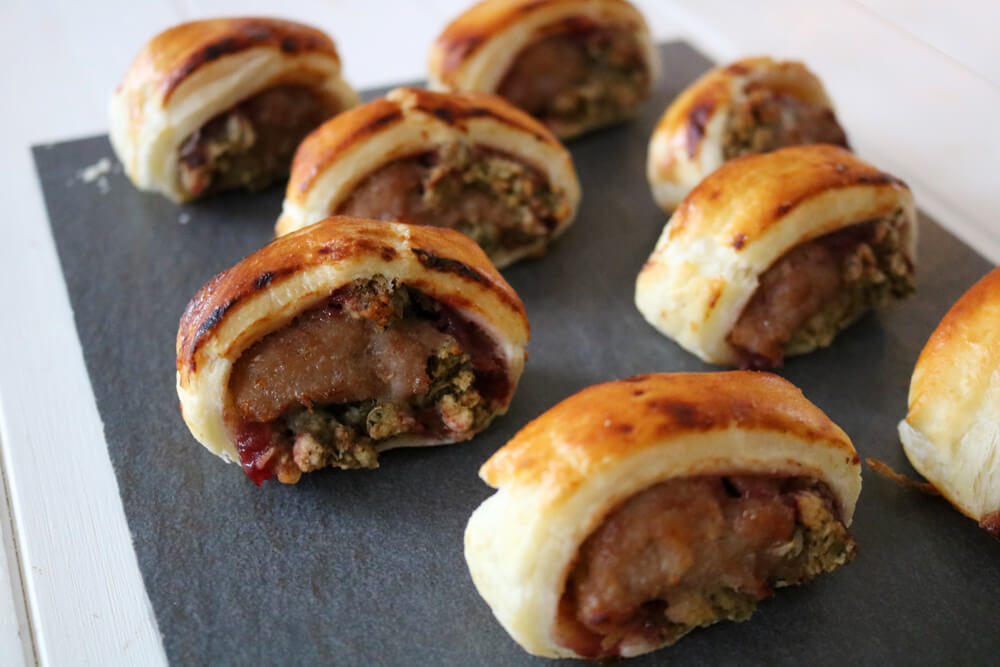 Cranberry and Stuffing Sausage Rolls Take Some Whisks