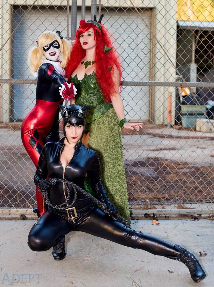 Poison Ivy, Harley Quinn, and Catwoman Cosplay