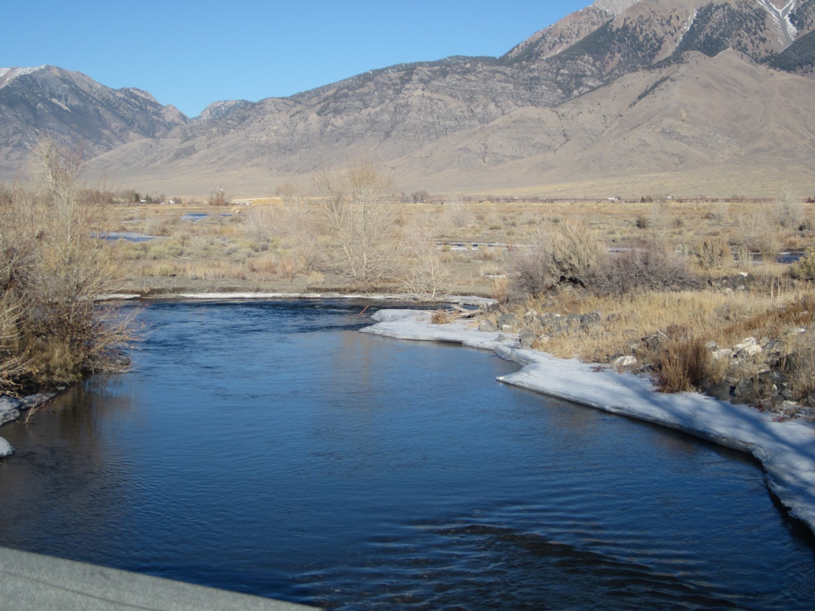 Mackay, Idaho 83251 Big Lost River Running Below Moore, Idaho January