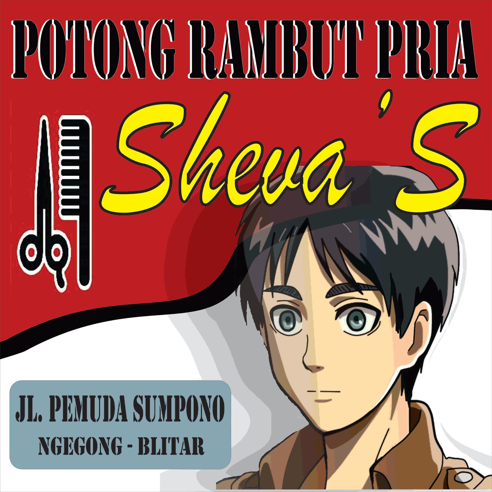 Banner Pangkas Rambut Keren desain spanduk kreatif