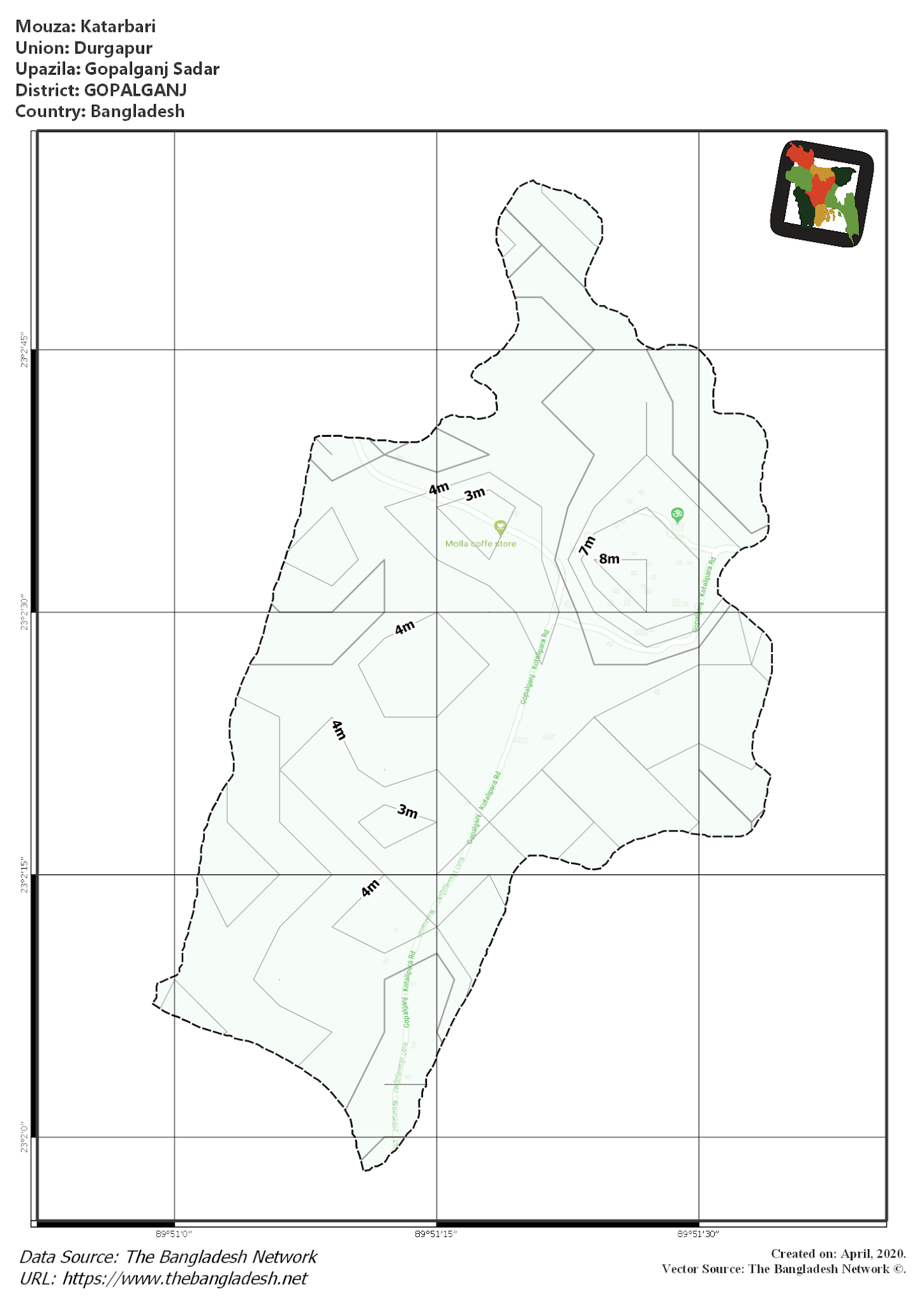 Map of Katarbari Mouza of Gopalganj Sadar Upazila, GOPALGANJ Map of Katarbari Mouza of Gopalganj Sadar Upazila, GOPALGANJ, Bangladesh.