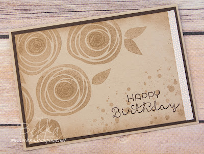 Make in a Moment - Swirly Bird Floral Birthday Card in Crumb Cake - made using Stampin' Up! UK Supplies which you can buy here