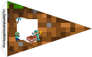 Banderitas para comida Gratis para Fiesta de Minecraft. Banderitas para comida Gratis para Fiesta de Minecraft.
