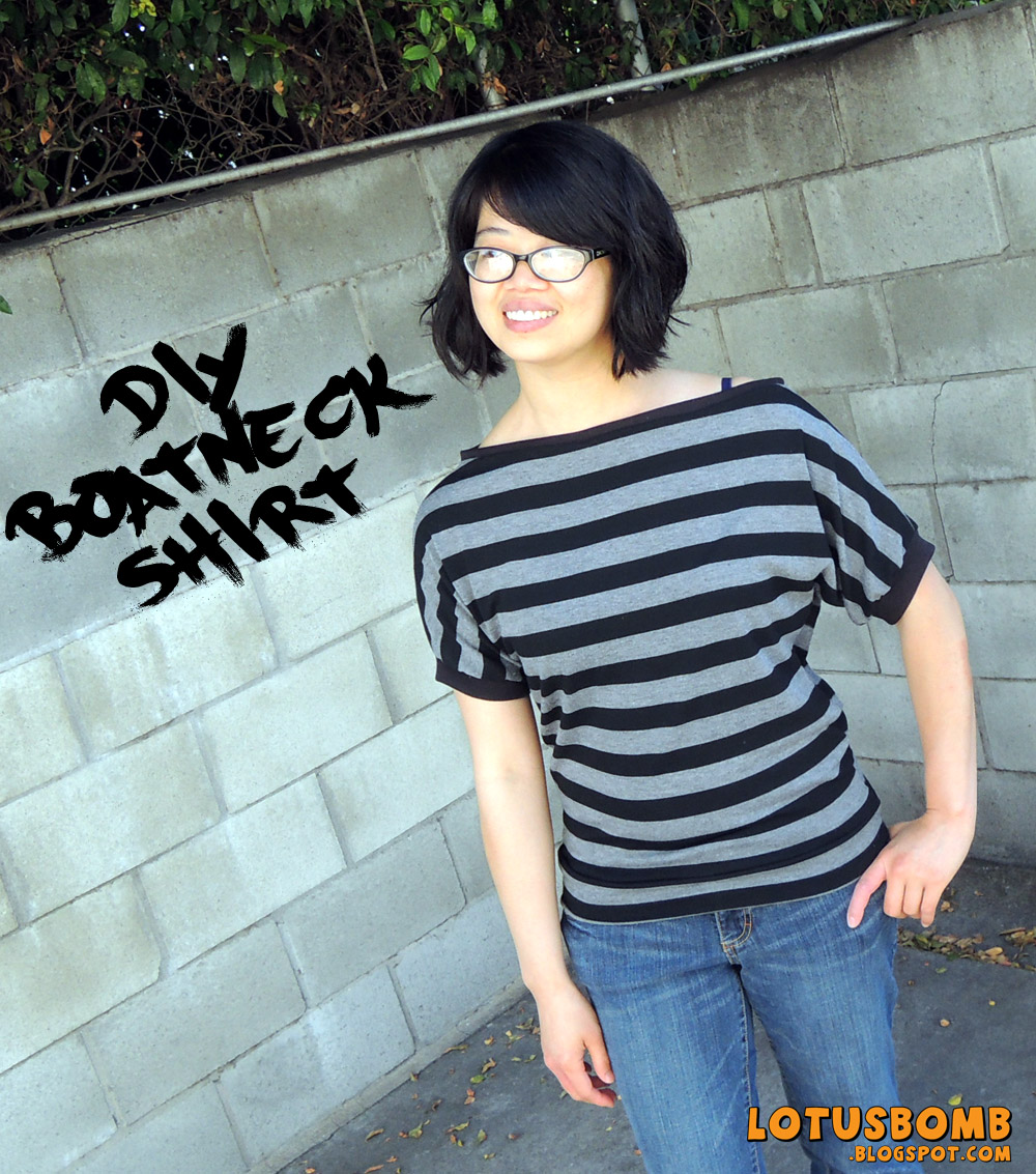 The Crafty World of LotusBomb: DIY Boatneck Shirt from ...