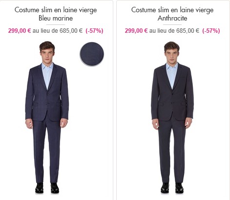 vente privée costume
