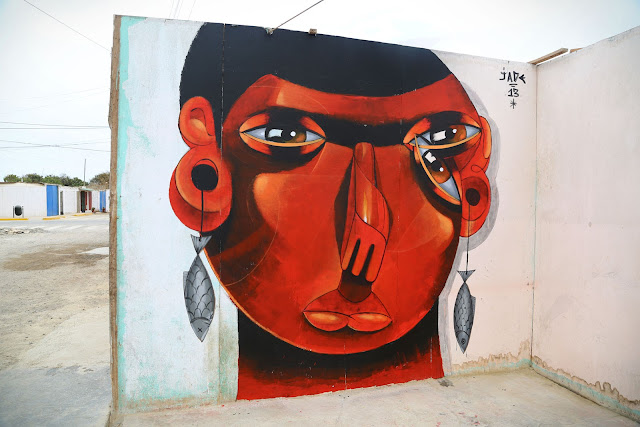 Street Art By Jade For Proyecto Afuera in Pisco, Peru. second wall
