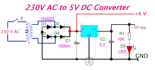 Eeetricks Blogspot Com  230v Ac To 5v Dc Converter Circuit