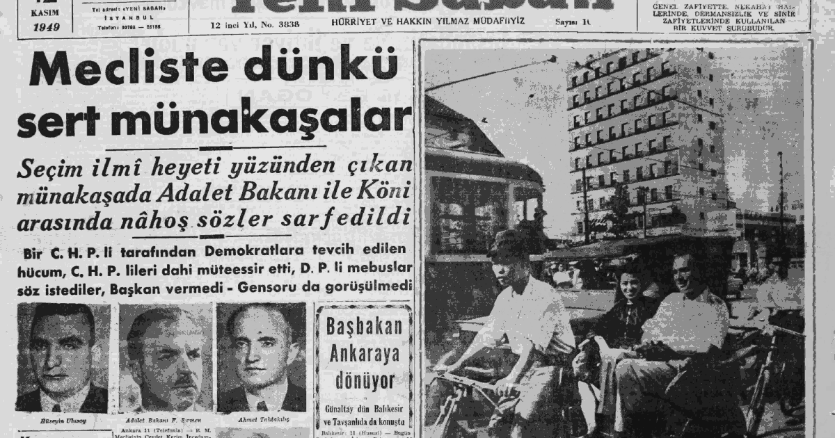 12 Kasım 1949 Yeni Sabah Tam Metin