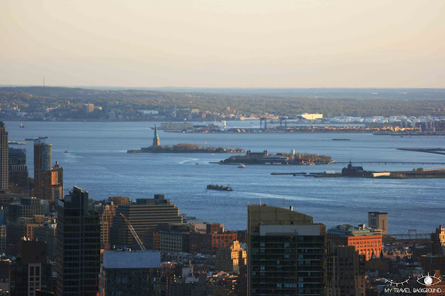 My Travel Background : vue sur la Statue de la Liberté depuis le Top fo the Rock, New York