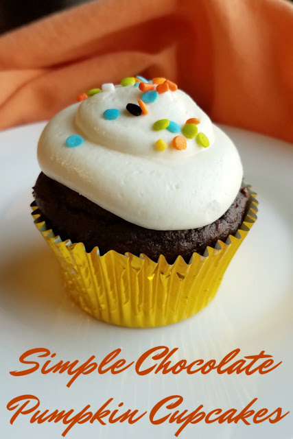 Chocolate cupcakes made simply with a cake mix and super soft and moist with pumpkin. Just a hint of spice lets you know that your fall cupcake dreams have come true! Chocolate cupcakes made simply with a cake mix and super soft and moist with pumpkin. Just a hint of spice lets you know that your fall cupcake dreams have come true!