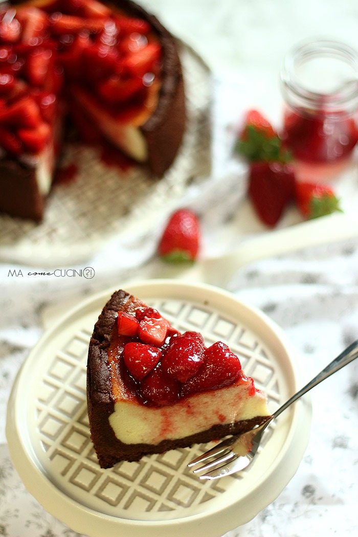 crostata di ricotta e fragole-strawberry cheesecake