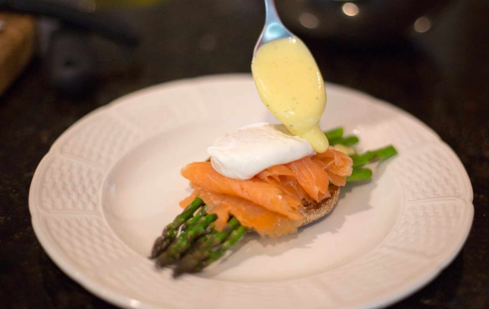 Straight to the Hips, Baby Smoked Salmon & Asparagus Eggs Benedict