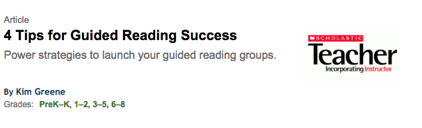 Article About Guided Reading (featuring Allison)