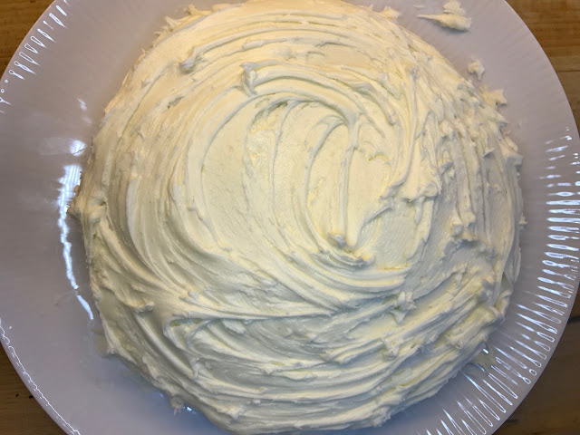 Cake covered in frosting